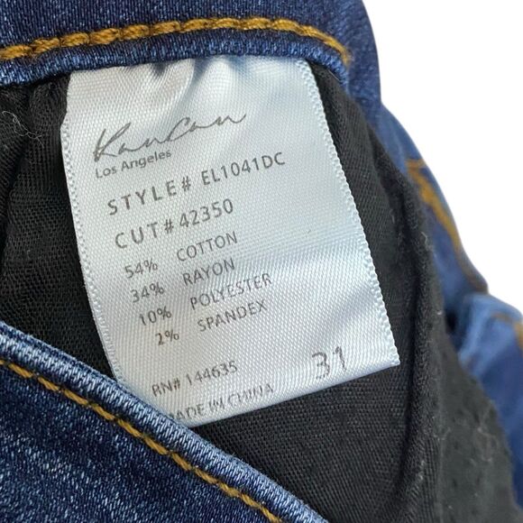 KanCan Jeans Womens 31 Bootcut High Rise Blue Stretch Denim Dark Wash Western - Picture 4 of 11